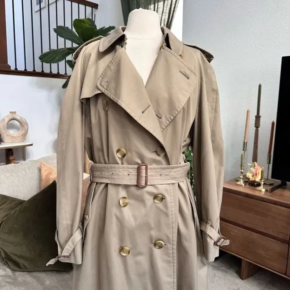 Vintage Burberry Prorsum Unisex Trench Coat With Wool Liner Size 44R US L-XL Tan - Picture 3 of 16